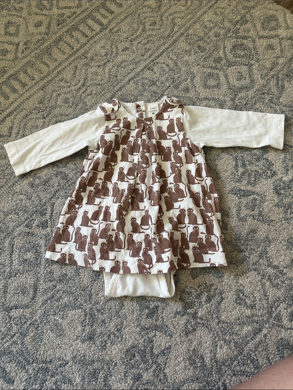 Kate Quinn brown cat dress size 6-12 months